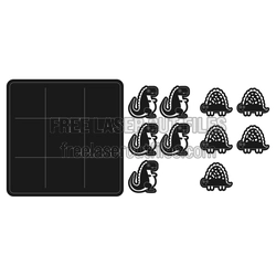 Dinosaur Tic Tac Toe Board Laser Cut File, Free Download