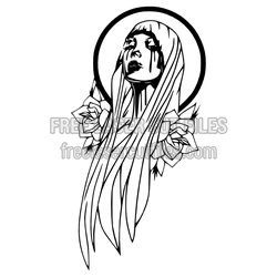 Gothic Nun with Blood Tears Laser Cut Design