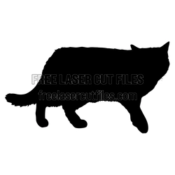 Walking Cat Silhouette Laser Cut File for DIY Crafts