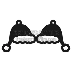 Christmas Santa Hat Earrings Laser Cut File