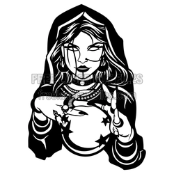 Fortune Teller Woman Laser Cut Clipart Ready to Cut