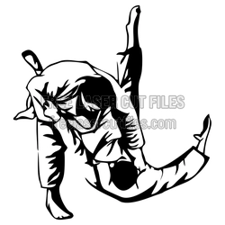 Judo Throw Action Clipart for Laser Cutting