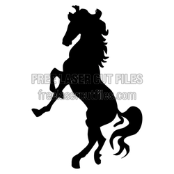 Rearing Horse Silhouette Laser Cut File, Ready to Cut