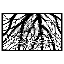 Abstract Tree Shadow Scene Laser Cut Panel Template