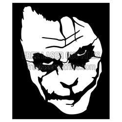 Joker Face Clipart Laser Cut Design, Free DXF SVG