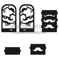 Mustache Business Card Stand Laser Cut File