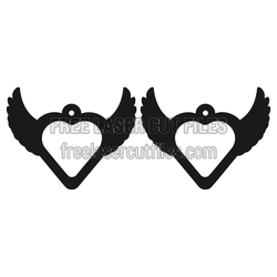Winged Heart Earrings Laser Cut File, Ready to Cut