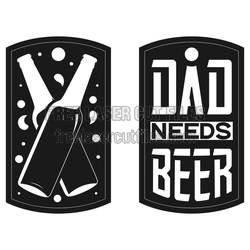 Beer Dad Sign Laser Cut File, Funny Bar Decor Ready to Cut