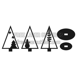 Christmas Tree 3D Laser Cut Ornament Display, Ready to Cut