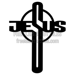Jesus Cross Religious Sign Laser Cut Template
