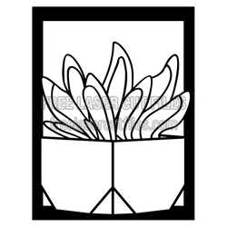 Layered Plant in Pot Laser Cut Decorative Panel