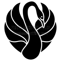 Elegant Swan Clipart Design for Laser Cutting