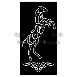Jumping Horse Decorative Panel Pattern, Laser Ready File