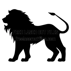 Standing Lion Silhouette Laser Cut File, Ready to Cut