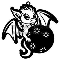 Christmas Dragon Ornament Ready to Cut Laser Design
