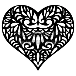 Ornate Heart Love Sign Laser Cut File, Ready to Cut