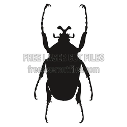 Realistic Beetle Silhouette Laser Cut File, Ready to Cut
