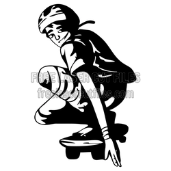 Skateboarder Clipart Design Ready to Cut for Laser Projects