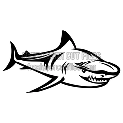 Aggressive Shark Silhouette Laser Cut File, Ready to Cut