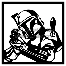 Boba Fett Wall Clock Laser Cut Design, Ready to Cut