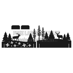 Christmas Reindeer Forest Scene 3mm Laser Cut Template