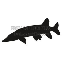 Free Lake Fish Silhouette Laser Cut File, Ready to Cut