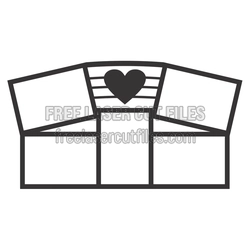 Heart Collage Photo Frame Laser Cut Template