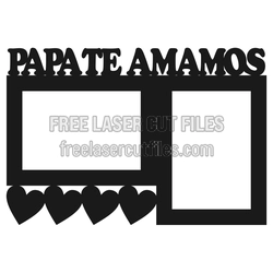 Papate Amos Photo Frame with Hearts, Ready to Cut