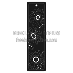 Sunflower Bookmark Laser Cut File, Floral Reading Marker