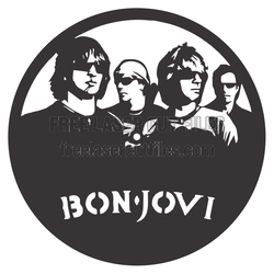 Bon Jovi Band Portrait Round Laser Cut Sign