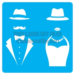 Formal Couple Stencil Set for Laser Cutting Projects