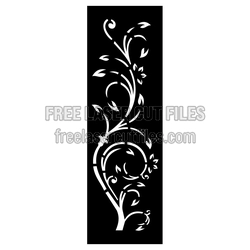 Ornamental Floral Door Screen Panel, Laser Ready Pattern