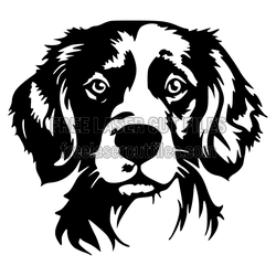 Bernese Mountain Dog Face Silhouette Laser Cut File
