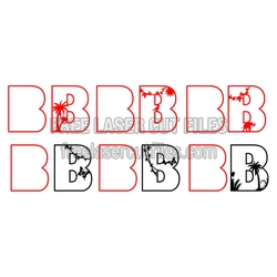 Decorative Split Letter B Laser Cut File Bundle