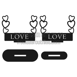Love Photo Frame Laser Cut Design with Heart Accents