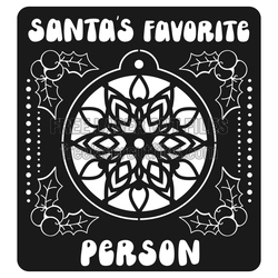 Santa's Favorite Ornament Card Laser Cut Template