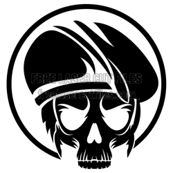 Skull Soldier Silhouette Laser Cut File Ready to Cut