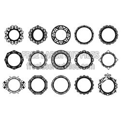 12 Decorative Openwork Frame Designs, Laser Ready Bundle