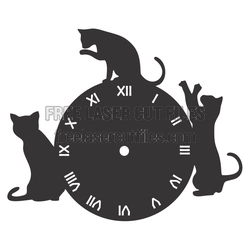Cat Wall Clock Laser Cut File, Ready to Cut Decor