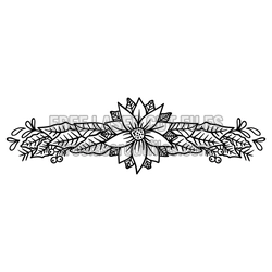 Christmas Poinsettia Floral Clipart Laser Cut Ornament