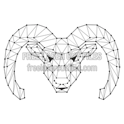 Low Poly Ram Head Laser Cut File, Ready to Cut