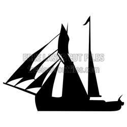 Sailboat Silhouette Ready to Cut Free Laser Design