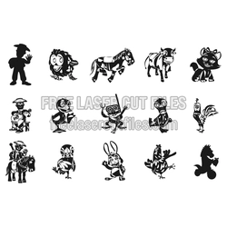 Children's Character Figures Laser Cut Template Set