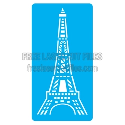 Eiffel Tower Stencil Design for Laser Cutting