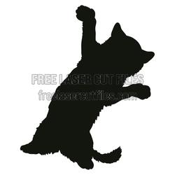 Rising Cat Silhouette Laser Cut File, Ready to Cut