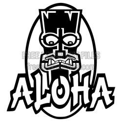 Aloha Tiki Surf Logo SVG - Ready to Cut Free Design