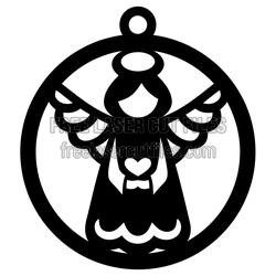 Angel Christmas Ornament Laser Cut File, Ready to Cut