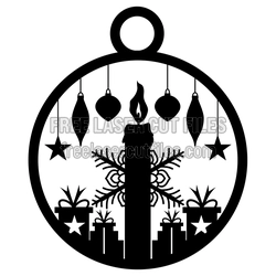 Christmas Candle Ornament Laser Cut File, Ready to Cut