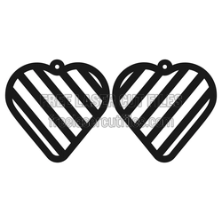 Heart Stripe Earrings Laser Cut File, Ready to Cut
