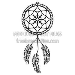 Intricate Dream Catcher Laser Cut Design with Feathers